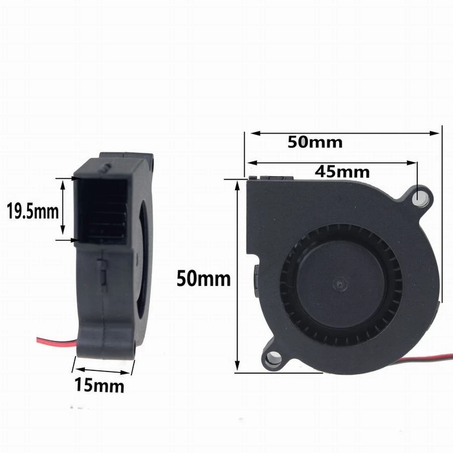 24V DC 50mm Blower Cooling Fan 5015 Hotend Extruder For RepRap 3D Printer 2 Pcs - Image 3 of 4