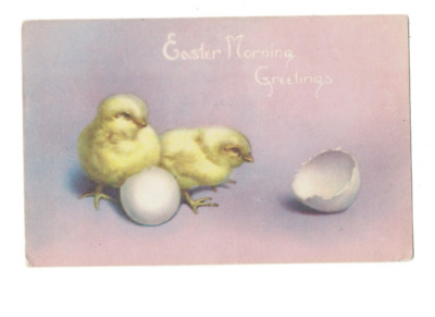 SE1159  WATER COLOR EASTER CHICKS  HATCH FROM THE EGG PRINTED