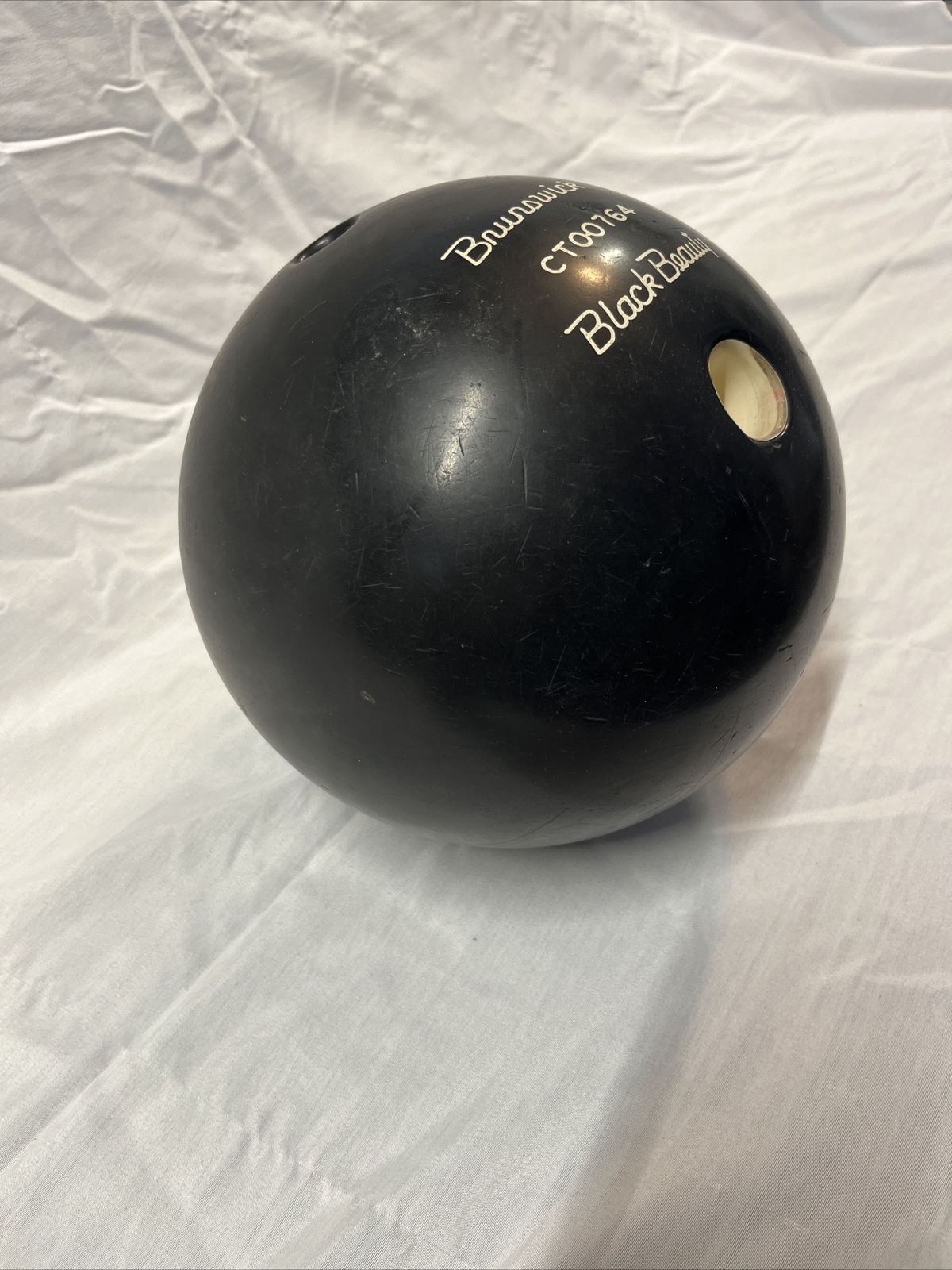 Vintage Brunswick Black Beauty Bowling Ball Black Rubber 15 Lbs 1960s eBay