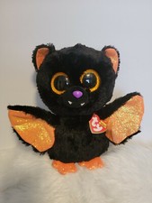 Ty ECHO 9" Halloween Bat Beanie Boo Black Orange Sparkly 2019