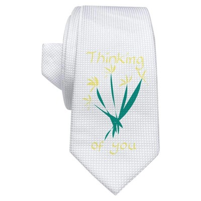 Weiße Krawatte ''Thinking Of You During This Time'' mit Geschenkbox (AT00020634)