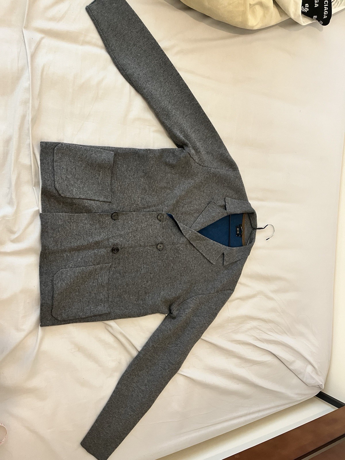 Massimo Dutti Grey Wool Blazer Sweater - Unisex, Size L - Casual/Semi-Formal image 3
