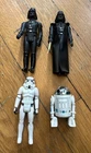 VTG 1977 KENNER STAR WARS DARTH VADER R2D2 STORMTROOPER ACTION FIGURE TOY LOT x4