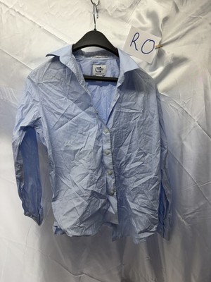 Magna Click Stress Free Apparel Blue Button Down Shirt Women's Size S RO