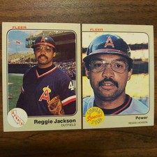 Reggie Jackson ANGELS #93 & SPECIAL SUPER STAR 645 1983 Fleer MLB Baseball Cards