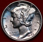 Uncirculated 1942-S San Francisco Mint Silver Mercury Dime — photo 1