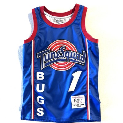 Headgear XS Bugs Bunny Tune Squad Space Jam Basketball Embroidered Jersey #1