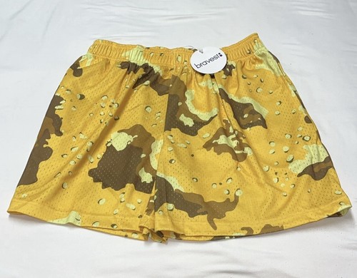 Bravest Studios gelb und braun Gym Shorts Herren Größe 2XL XXL neu mit Etikett 🔥