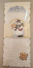 New Carol's Rose Garden Embossed Magnetic Notepad, Snowman Christmas, 50 Sheets