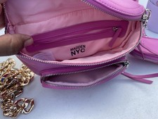 MADDEN NYC Pink Crossbody Bag Rhinestone Accent Detachable Pouch