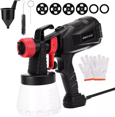 Aytop Elektrische Farbspritzpistole Sprühmuster 800 ml 4 Düsen für Haus Auto DIY 