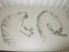 Vintage Frabill's Metal Fish Chain Stringer 9 Snap Hooks 60"Long USA Lot of 2