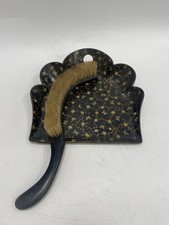 Victorian Wooden Silent Butler Crumb Tray Tabletop Dustpan and Brush Set Antique