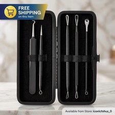 5 Pcs Pimple Popper Blackhead Remover Kit Tools Set, New.