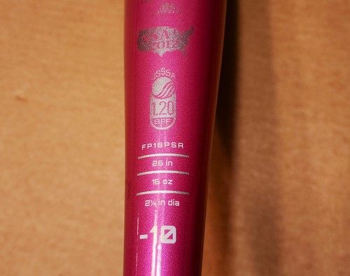 New Easton Pink Sapphire Softball Bat Model FP18PSA, 26" / -10 / 16 Oz / 1.2 BPF - Picture 3 of 5