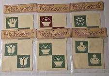 Patch Works Laura J Conley Lot Of 6 Cross Stitch Pattern Squares Country Hearts 