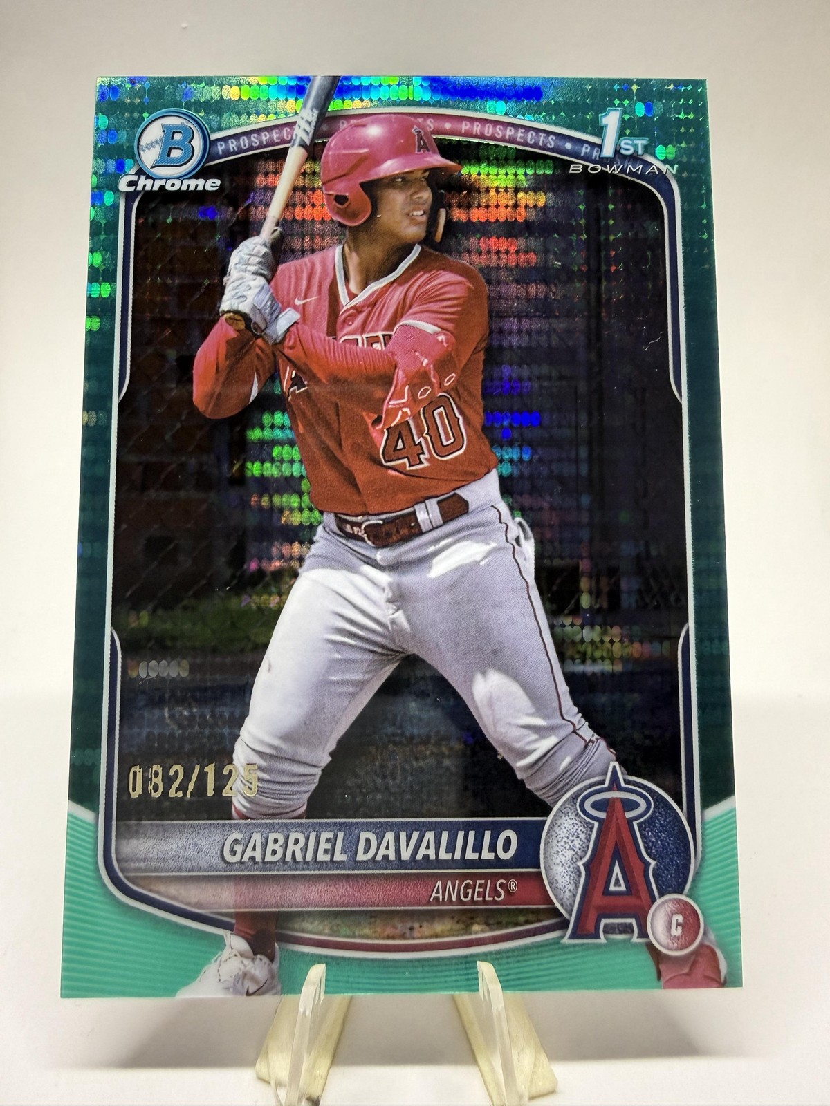 2025 Bowman Chrome #BCP-178 Gabriel Davalillo Prospects Aqua Pulsar #/125 SN