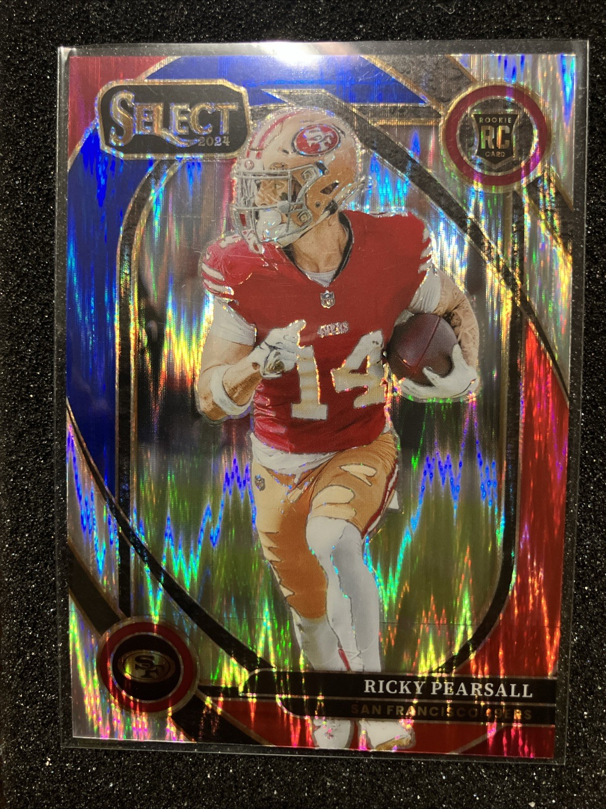 2024 Panini Select - Club Level Ricky Pearsall #285 Red & Blue Shock Prizm (RC)