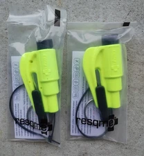 2x RESQME CAR ESCAPE EMERGENCY TOOL 2-IN-1 SEATBELT CUTTER WINDOW BREAKER USA