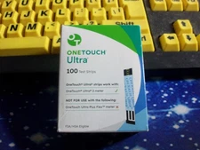 100 ONE TOUCH ULTRA TEST STRIPS 1 X 100, EXP 1-31-26, DINGED SEALED BOX