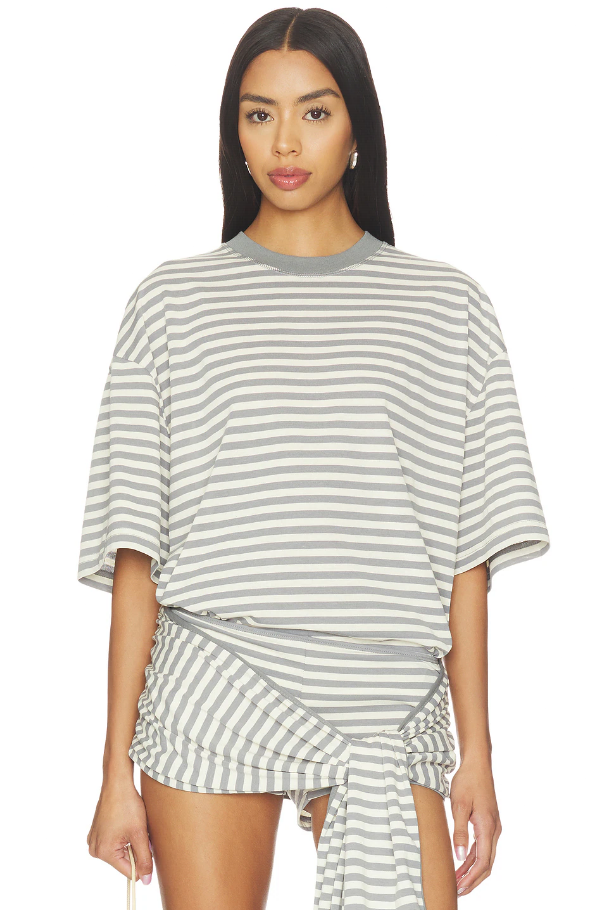 LIONESS Bloom Short Sleeve Tee - Ash Stripe