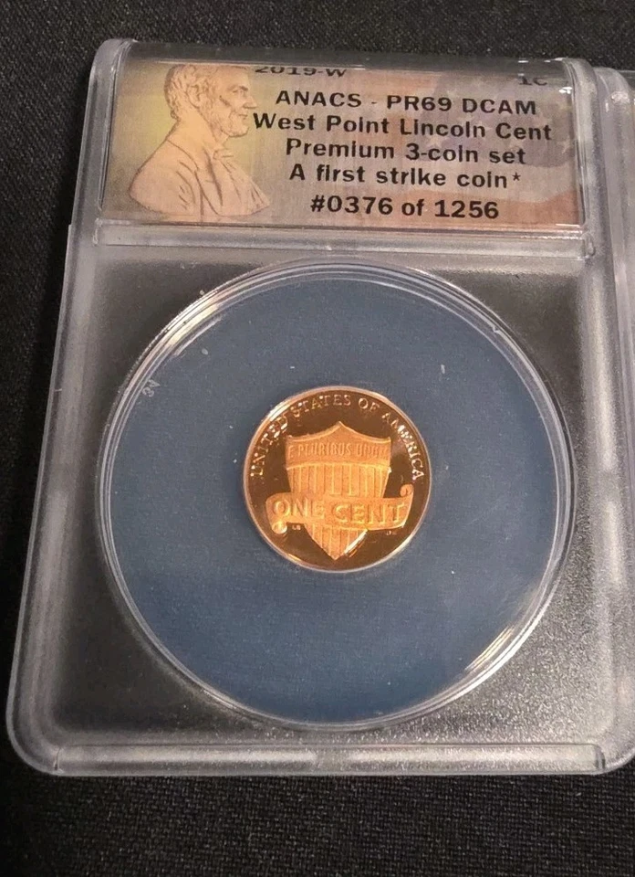 Centavo Lincoln Shield 2019 W 3 monedas PR69, SP69, RP69 DCAMS. 1st Strike 376/1256 Foto 4 de 4