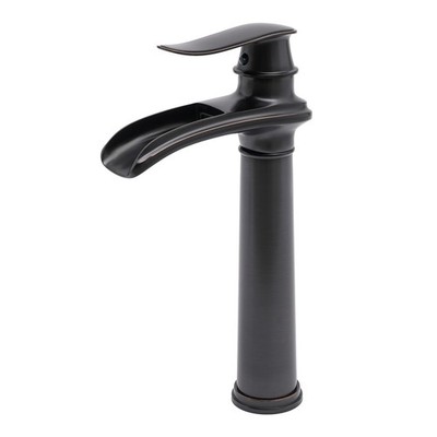 Wasserfall Waschtischbatterie Schwarz Retro Einhebelmischer Messing Bad Armatur