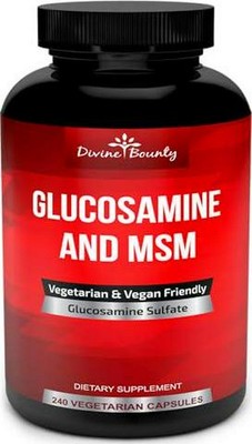 Divine Bounty Glucosamine Sulfate Supplement (2000mg per Serving) with MSM - 240