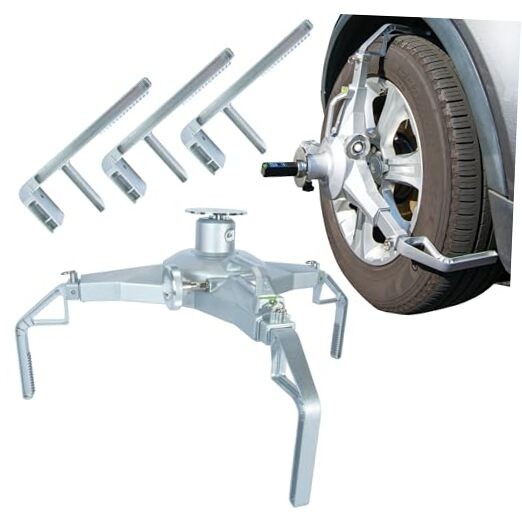 Wheel Alignment Tool with Magnetic Adapter Plate - Front End Tire Clamp