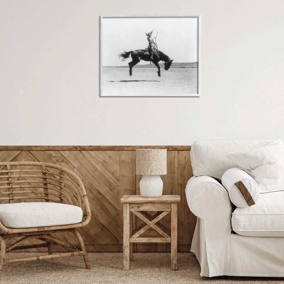 Galloping Rodeo Cowgirl Framed Giclee Wall Art Design by Daphne Polselli, Whi... - Image 2 of 4
