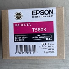 New In Sealed Box Genuine Epson Pro 3800 3880 Magenta 80ml K3 Ink T5803 Expired