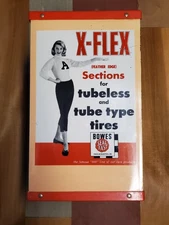 Vintage BOWES X-FLEX Seal Fast Display Cabinet Tires Sign