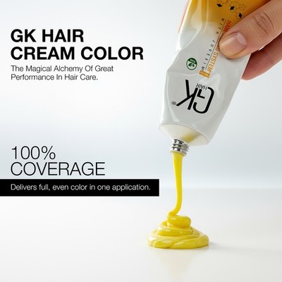GK Hair Brown Series Permanent Hair Color Creme Low Ammonia Gray Coverage