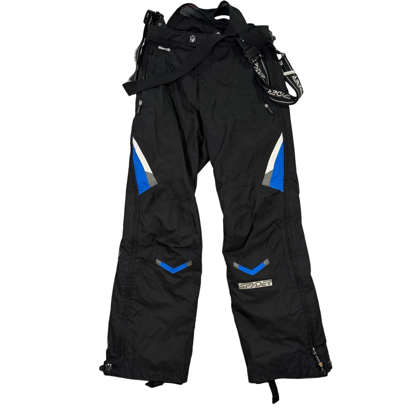 Spyder Mens Medium Ski Pants Mens Black Suspenders Dermizax-EV Thinsulate Winter