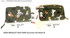 Actual B Dog Park Essential Tab Wallet NWT Vera Bradley