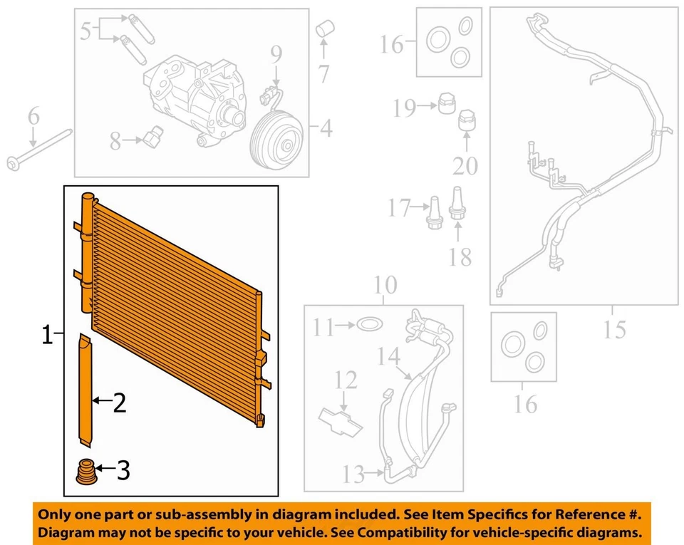 Ford Transit 250 150 350 2015 aire acondicionado aire acondicionado condensador 131 k OEM LKQ Foto 4 de 4