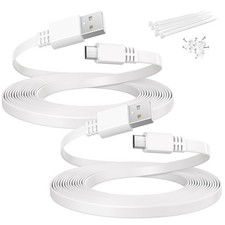 Micro USB Extension Cable 9M 2pcs, Flat Power Cable for Security Cam...