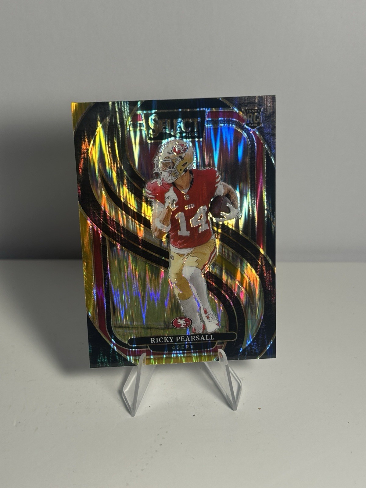 2024 Panini Select - Premier Level Ricky Pearsall #173 Red & Yellow Shock Prizm