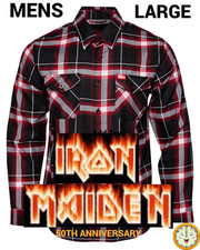 DIXXON x IRON MAIDEN-50th ANNIVERSARY Collab Flannel Shirt-Men's L