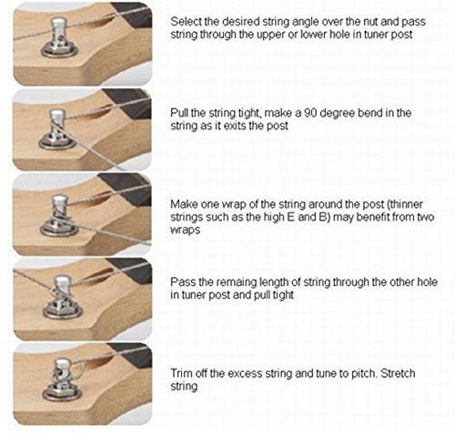 Wilkinson Mini Oval Button E-Z-LOK Post Guitar Tuners Tuning Pegs Chrome