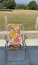 Retro Foldable Flower Power Vintage Deck Chair