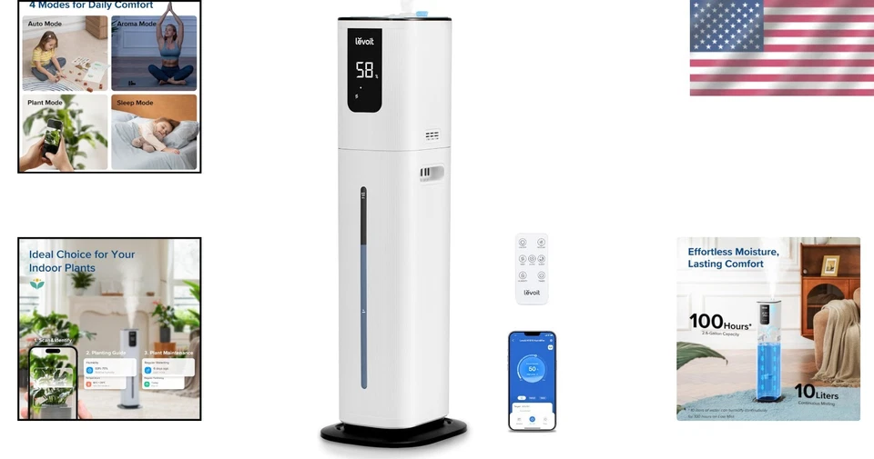 Smart Bedroom Humidifier - Auto Mode, Quiet Operation - Image 2 of 4
