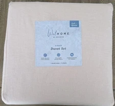 WelHome Cotton Linen Relaxed Duvet Cover 3 Piece Set Full/Queen Blush stormcloud