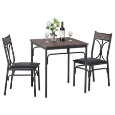 VECELO Kitchen Dining Room Table Set with 2 Chairs for Small Space, Apartment...
