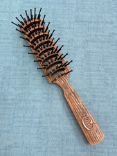 Goody Vented Detangling Hair Brush Faux Wood Brown 8" Ball Tipped Vintage USA