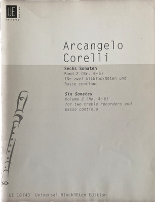 Arcangelo Corelli Sechs Sonaten Bd. 2 für zwei Altblockflöten und B. C. UE 18743