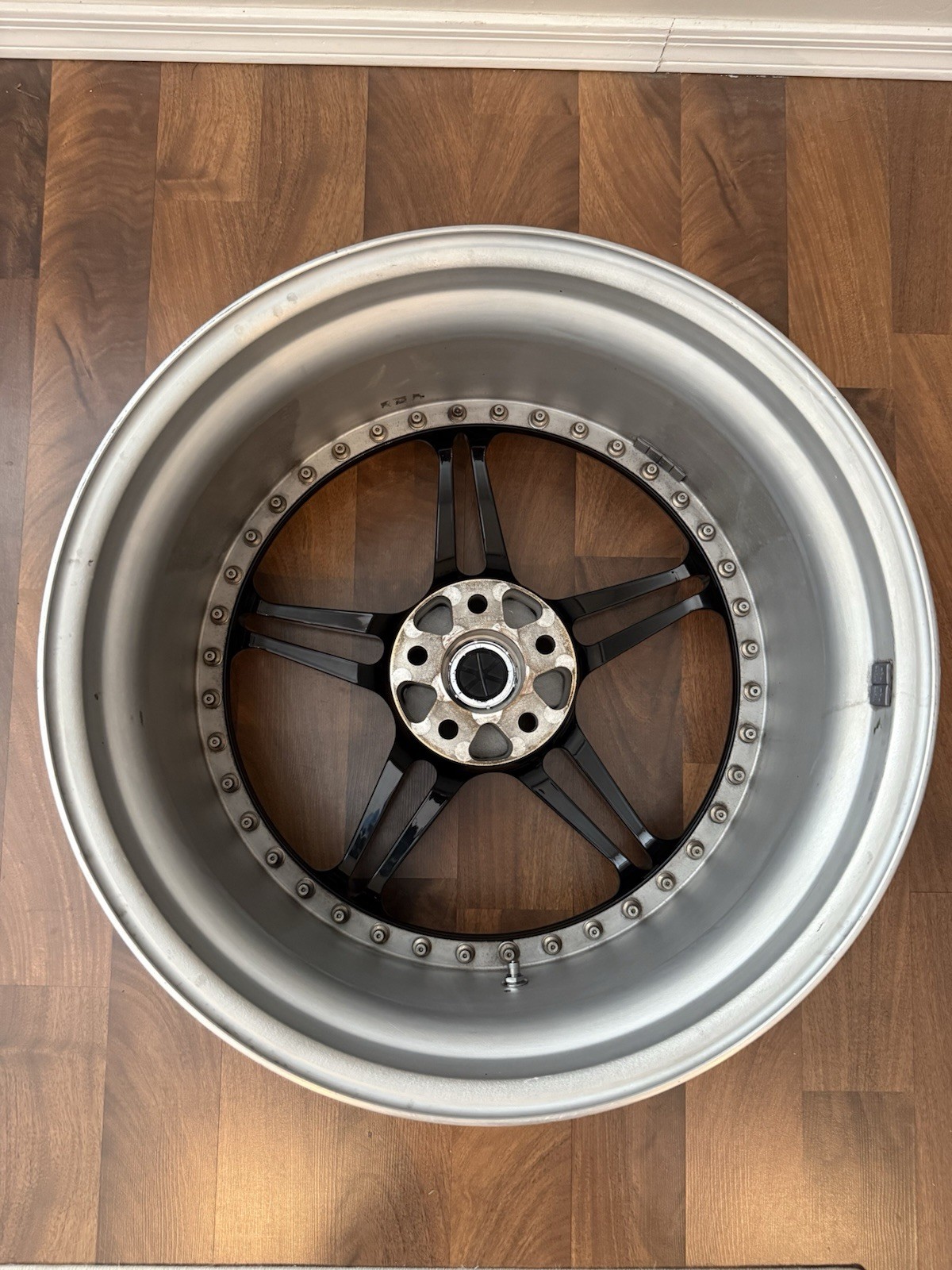 Set of 4 HRE 847R Ferrari F430/360 Wheels Gloss Black/Polished Aluminum