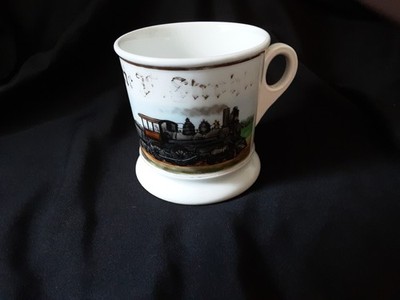 ANTIQUE ELIT LIMOGES OCCUPATIONAL SHAVING MUG LOCOMOTIVE TRAIN ENGINEER