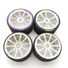 4x Ruote RC Truggy-Larghezza Scala 1/8 con Pneumatici in Schiuma Montati - Esagonale 17mm - Losi AE