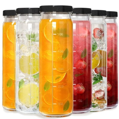 6 Pack 20 Oz Glass Juicing Bottles w Airtight Lids  Reusable Drinking Jars w ...